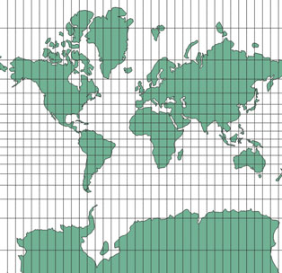 projection mondiale pseudo-Mercator