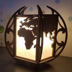 Lampe monde - art et cartographie