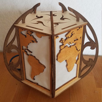 lampe mappemonde bois washi