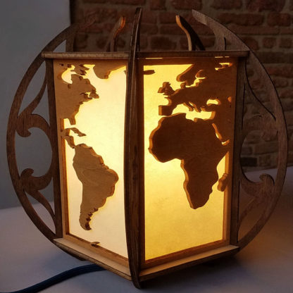 lampe de bureau bois et papier washi