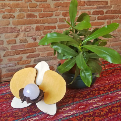 lampe bois fleur orchidée