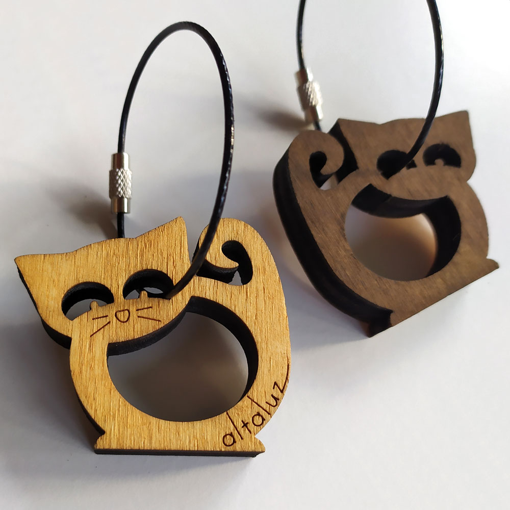 2x porte-clés animal hibou en bois - porte-clés animaux hiboux - jouets  pour enfants