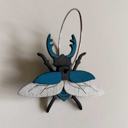 boules oreilles scarabée bleu