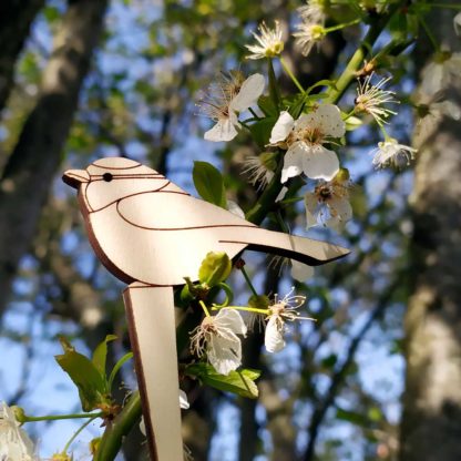 pic à plante en bois fleur