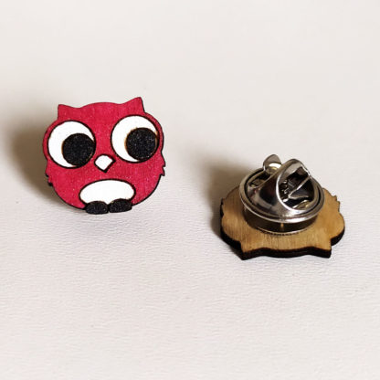 Pin's hibou chouette rouge