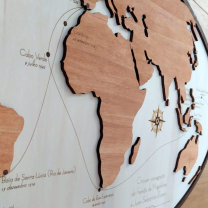 Carte d'un voyage tour du monde