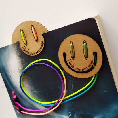 marque-page en bois smiley