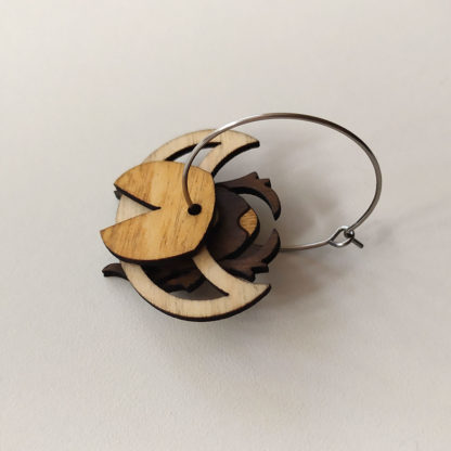 boucles d'oreilles insecte bois