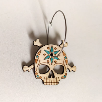 boucle d'oreilles calavera tête de mort