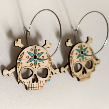 calavera boucles d'oreilles