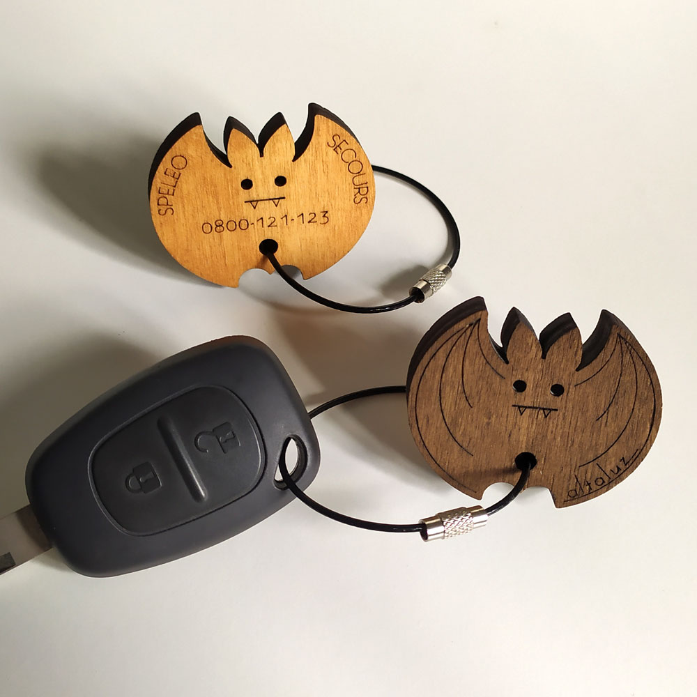 2 Pièces Porte Clef Voiture en Forme de Chauve-Souris, Créatif