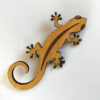 Broche gecko en bois