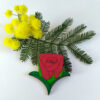Boutonnière bouton de rose rouge en bois