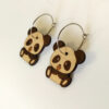 Boucles d'oreilles panda bois et inox