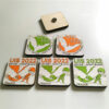 Magnets personnalisés évènements en bois peint