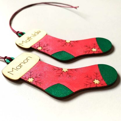 Chaussettes de Noël en bois personnalisées