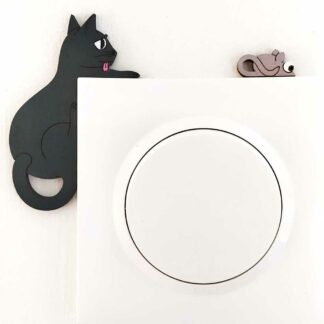 Décoration bois chat noir