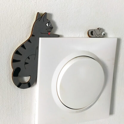 décoration chat tigré gris