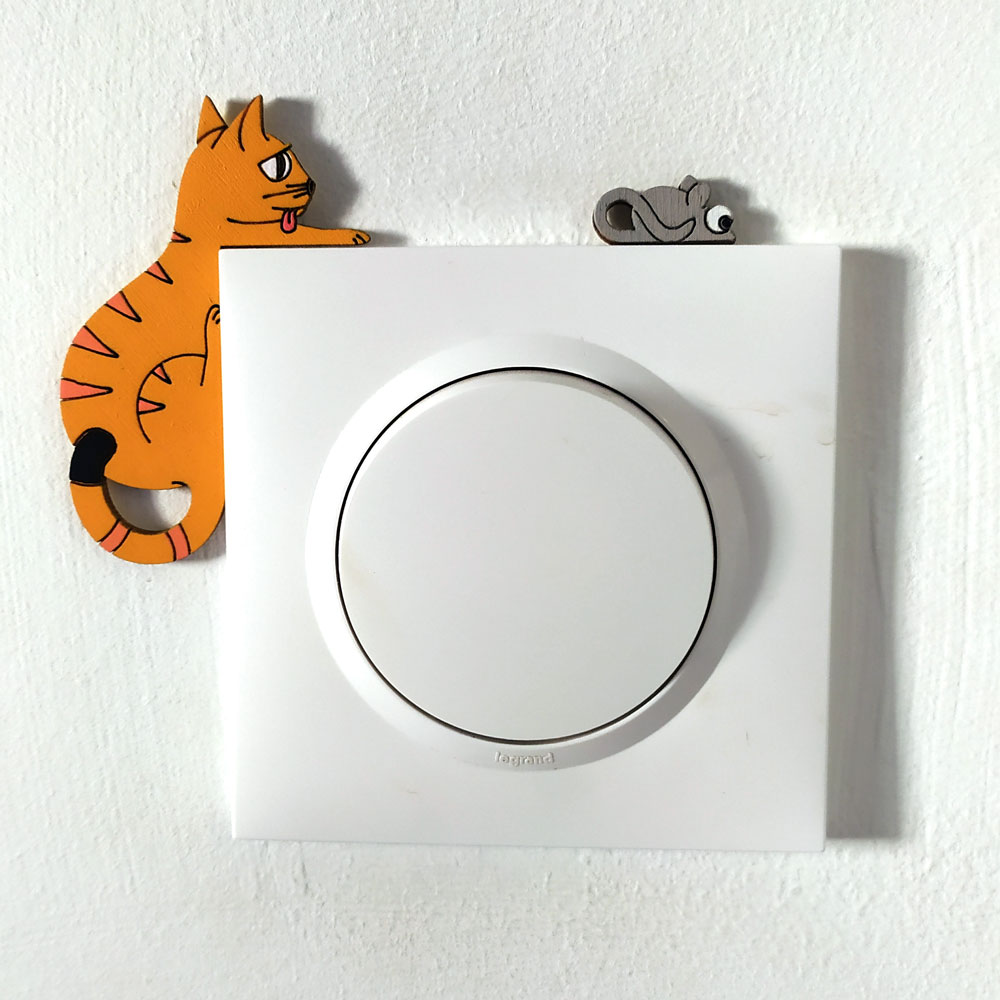 decoration_bois_chat_tigre_orange_l Chat tigré roux clair