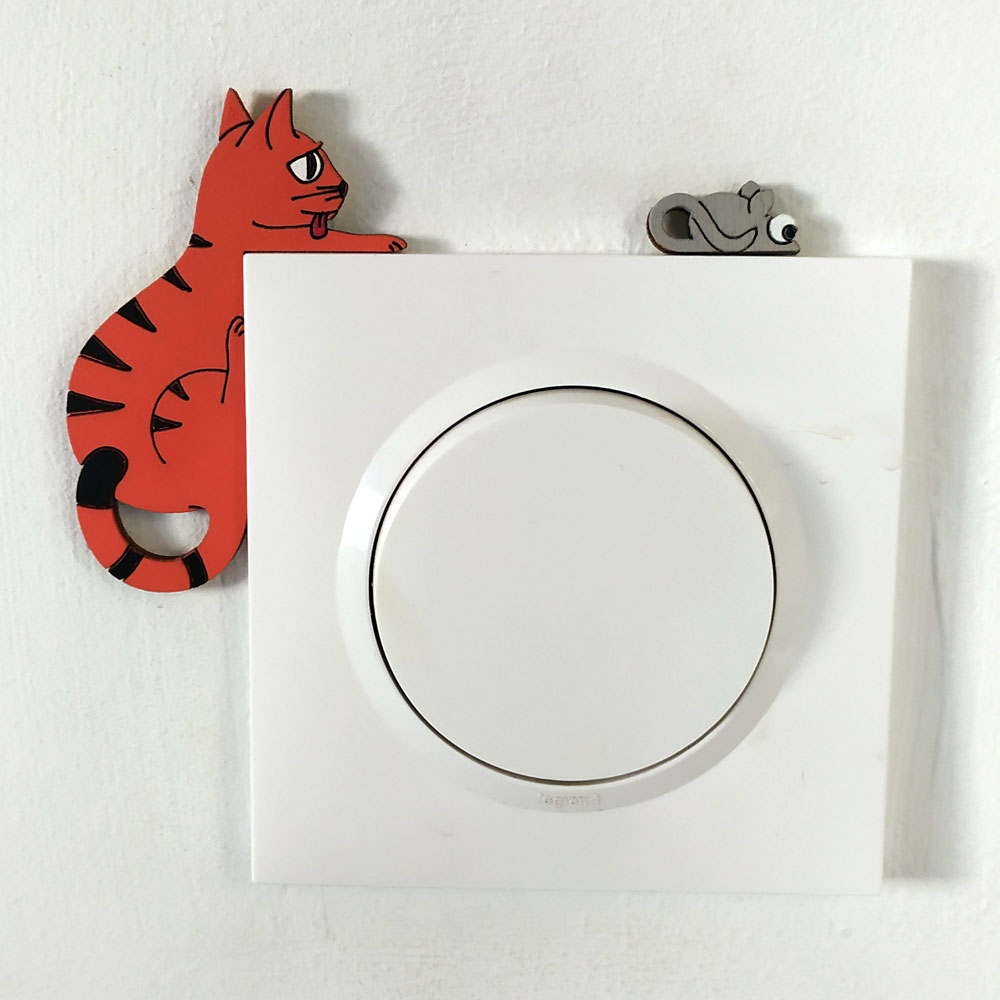 decoration_bois_chat_tigre_roux_l décoration chat tigré roux et noir