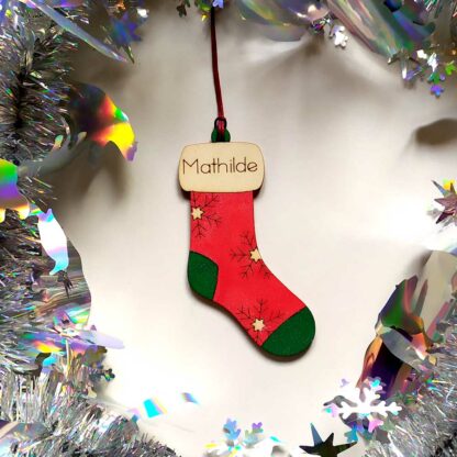 Décoration de Noël chaussette avec prénom