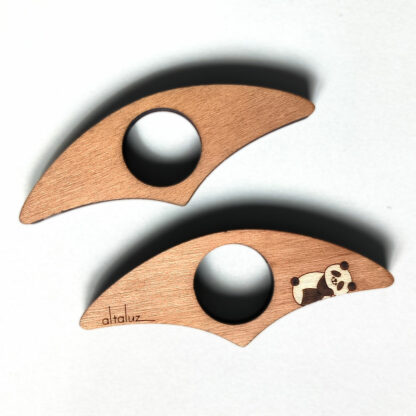 Bague de lecture en bois gravure panda