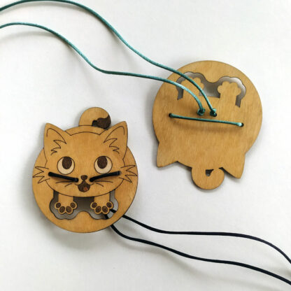 marque-pages en bois chat