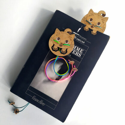 marque page chaton en bois