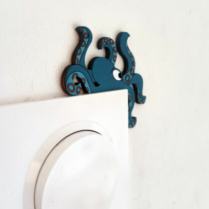 Décoration interrupteur pieuvre bleue