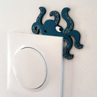 Décoration interrupteur pieuvre bleue