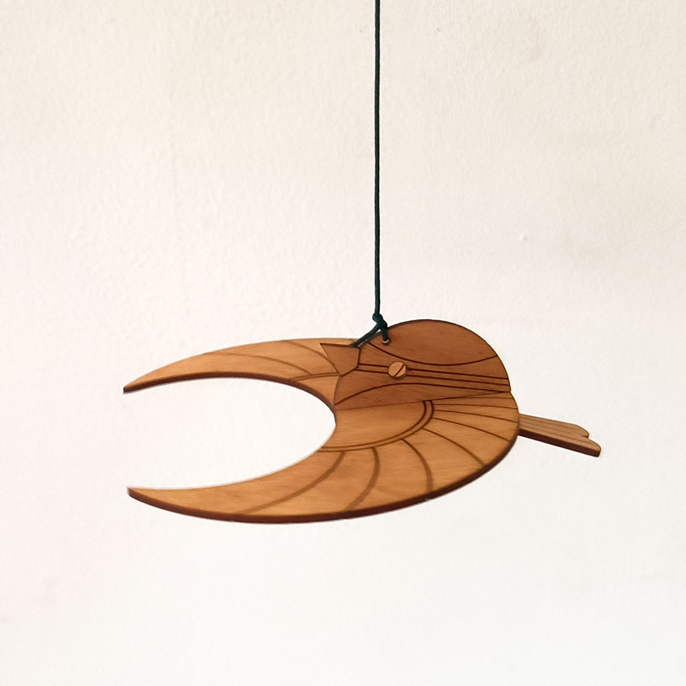 decoration_oiseau-bois_l oiseau en bois pour rétroviseur