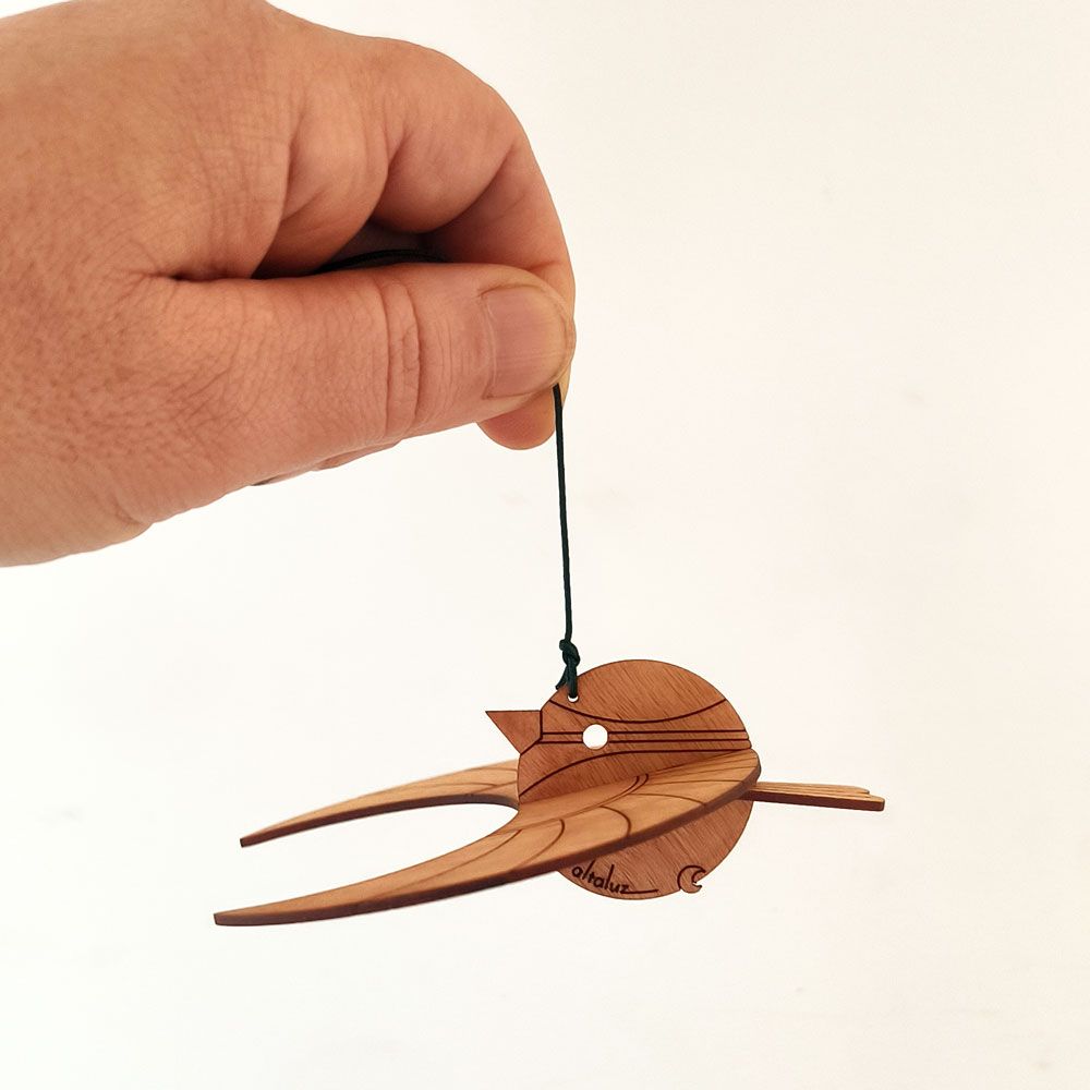 decoration_retroviseur_oiseau_l Petit oiseau en bois