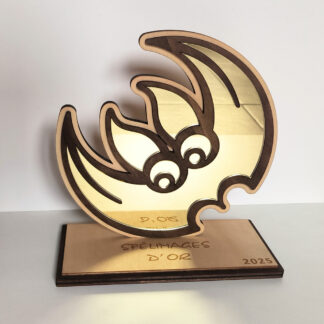 Trophée bois et miroir OR